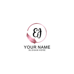 Letter EJ Beautiful handwriting logo