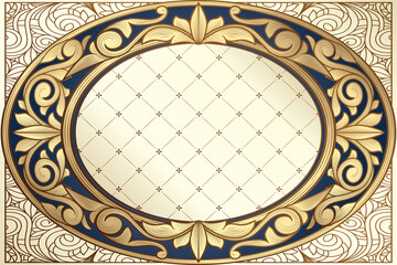 Golden ornate decorative vintage design frame
