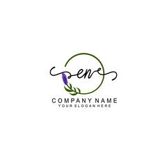 Letter EN Beautiful handwriting logo