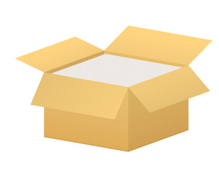 vector open box full of documents and papers