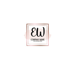Letter EW Beautiful handwriting logo