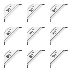 vector whitt symbols indicating the size of display