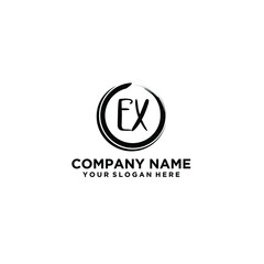 Letter EX Beautiful handwriting logo