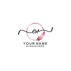 Letter EX Beautiful handwriting logo