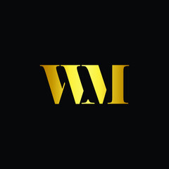 W and M letter logo. Modern creative luxury looking concept