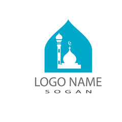 Mosque icon vector Illustration design template