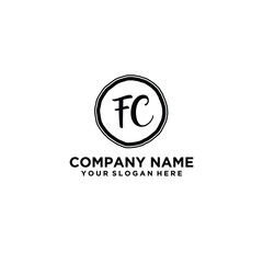 Letter FC Beautiful handwriting logo