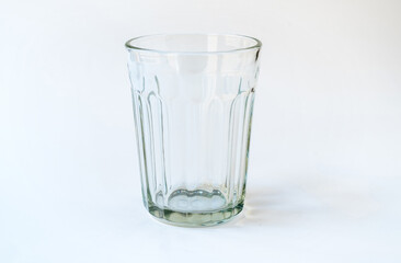 Empty tea glass isolated on white background, empty traditional tea cup 