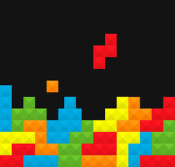 Old video game square template. Brick game pieces. Vector illustration isolated on white background.