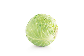 Obraz premium green cabbage isolated on a white background