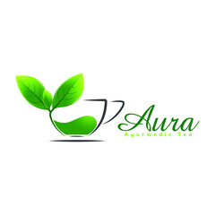 Creative modern logo for tea industry. modern vector illustration. Green tea logo