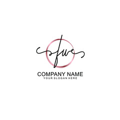 Letter FU Beautiful handwriting logo