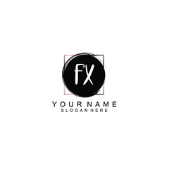 Letter FX Beautiful handwriting logo