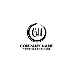 Letter GH Beautiful handwriting logo