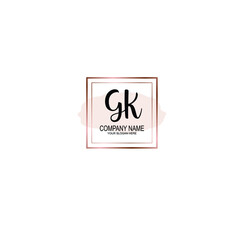 Letter GK Beautiful handwriting logo