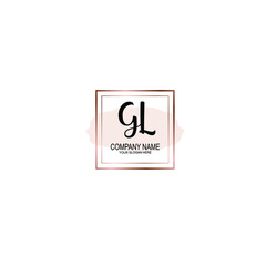 Letter GL Beautiful handwriting logo