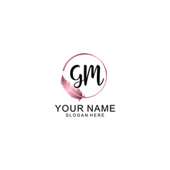 Letter GM Beautiful handwriting logo