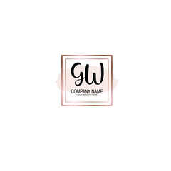 Letter GW Beautiful handwriting logo
