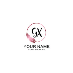 Letter GX Beautiful handwriting logo