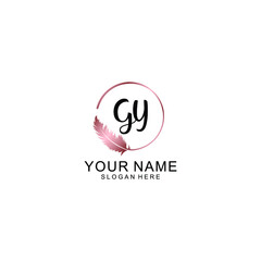 Letter GY Beautiful handwriting logo