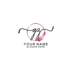 Letter GZ Beautiful handwriting logo