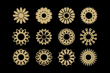 Abstract circle frame decoration vector with flower concept design