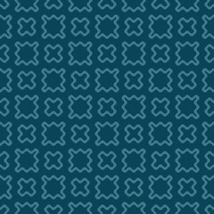 Vector abstract geometric seamless pattern. Simple texture with curved shapes, wavy lines. Stylish abstract background. Teal and turquoise color. Modern repeat design for print, textile, fabric, cover