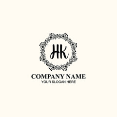 Letter HK Beautiful handwriting logo