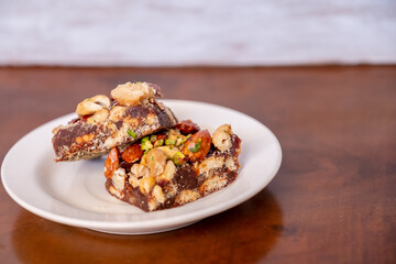 Arabic sweets  filled with pistachio and almond