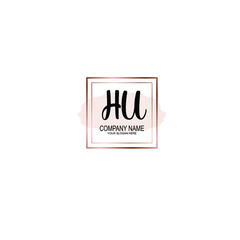 Letter HU Beautiful handwriting logo