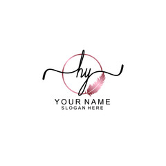 Letter HY Beautiful handwriting logo