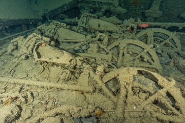 SS Thistlegorm ship wreck underwater cargo military 