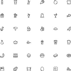 icon vector icon set such as: abris, colander, dining, chicken, iron, calcium, roll, chief, kitchenware, salted, baker, mushroom, strip, champagne, decorative, clip, agriculture, brandy, pear, taste