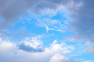 Blue sky with clouds.Natural natural background, aerial landscape.