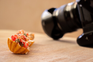photo for a camera and sweets represents Food photography