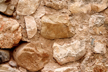Grobes Mauerwerk aus Feldsteinen und Mörtel; Spanien