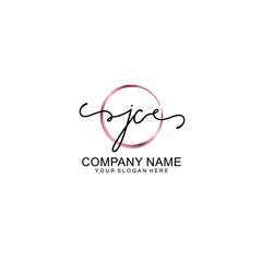 Letter JC Beautiful handwriting logo