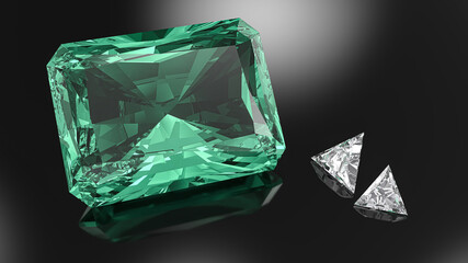 Tourmaline Paraíba avec deux diamants