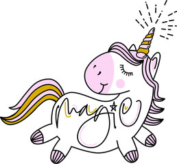 Fototapeta premium animal, illustration, elephant, cute, drawing, funny, unicorn