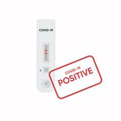 Covid-19 positive test. Vector illustration. Test with infected blood. Coronavirus concept. Sign with Positive 2019-ncov