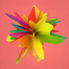 3d rendering. Abstract topography and colors