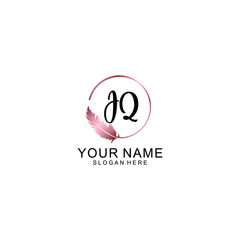 Letter JQ Beautiful handwriting logo