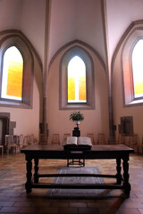 Calvin Auditory. Bible on altar.  Geneva. Switzerland.  24.12.2015