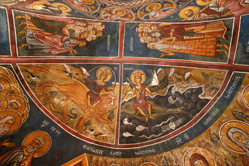 Fototapeta na wymiar Panagia tis Asinou byzantine church, Cyprus. Frescoes. 22.03.2018