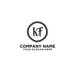 Letter KF Beautiful handwriting logo