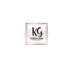 Letter KG Beautiful handwriting logo