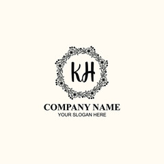 Letter KH Beautiful handwriting logo