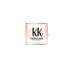 Letter KK Beautiful handwriting logo