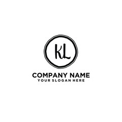 Letter KL Beautiful handwriting logo