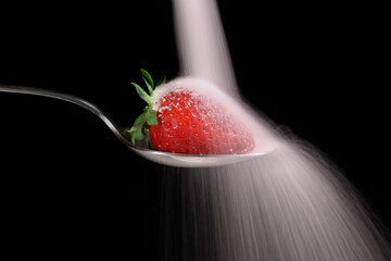 sugar on strawberry - Powered by Adobe
